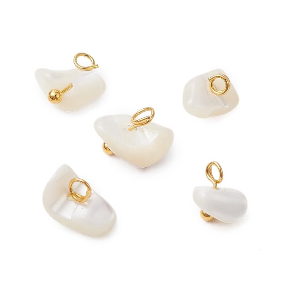 5818 200Pcs White Irregular Shell Chip Bead Charms Natural Shell Dangle